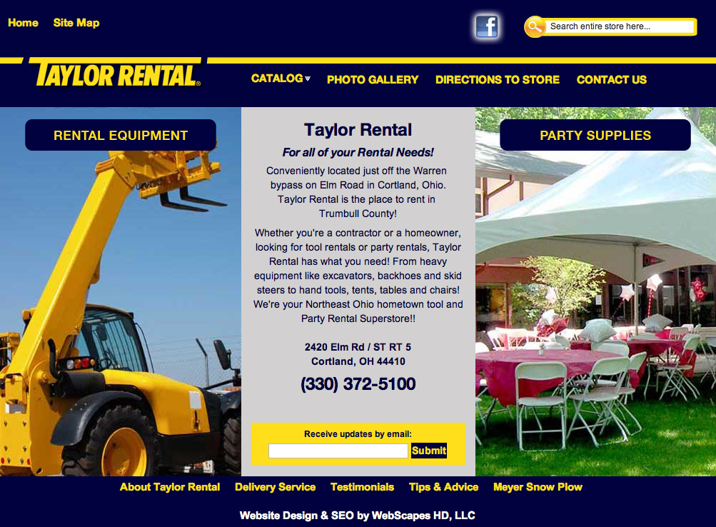 Web Design for Taylor Rental